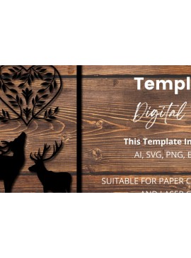 Σετ των 2 Intra απο ξύλο plywood  Χρώμα wenge 3mm-4mm πάχος - Ελάφι Δίασταση 15x15 cm INTRAFABR-31033918