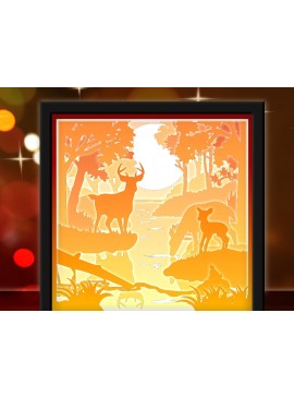 Σετ των 2 Intra απο ξύλο plywood  Χρώμα wenge 3mm-4mm πάχος - Ελάφι Δίασταση 20x20 cm INTRAFABR-79449761