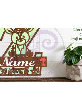 Intra απο ξύλο plywood  Χρώμα wenge 3mm-4mm πάχος - Μονόγραμμα με κεφαλαίο ελάφι Γράμμα Z Δίασταση 30x20 cm INTRAFABR-93245751