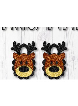 Σετ των 3 Intra απο ξύλο plywood  Χρώμα wenge 3mm-4mm πάχος - Πρότυπο σκουλαρίκια ελαφιού Δίασταση 3x3 cm INTRAFABR-122491195