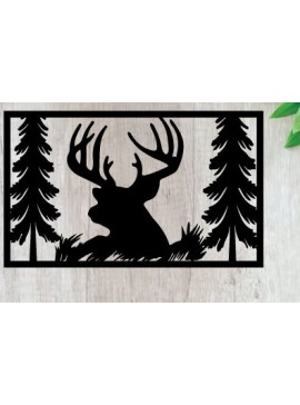 Intra απο ξύλο plywood  Χρώμα wenge 3mm-4mm πάχος - Κυνήγι ελαφιών ές επιγραφές Επιγραφές λέιζερ Δίασταση 40x50 cm INTRAFABR-121901216