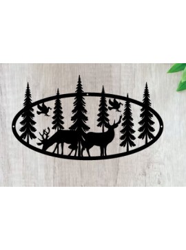 Intra απο ξύλο plywood  Χρώμα wenge 3mm-4mm πάχος - Κυνήγι ελαφιών ές επιγραφές Επιγραφές λέιζερ Δίασταση 40x50 cm INTRAFABR-121901227