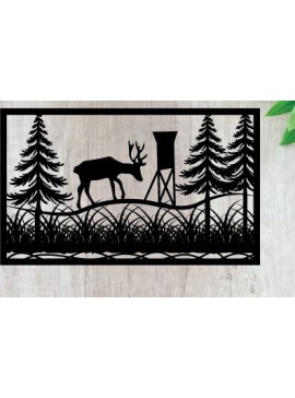 Intra απο ξύλο plywood  Χρώμα wenge 3mm-4mm πάχος - Κυνήγι ελαφιών ές επιγραφές Επιγραφές λέιζερ Δίασταση 40x50 cm INTRAFABR-113650789