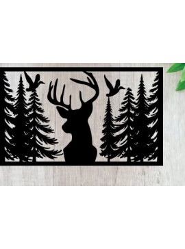 Intra απο ξύλο plywood  Χρώμα wenge 3mm-4mm πάχος - Κυνήγι ελαφιών ές επιγραφές Επιγραφές λέιζερ Δίασταση 40x50 cm INTRAFABR-113650773