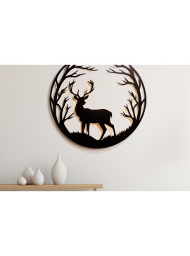 Intra απο ξύλο plywood  Χρώμα wenge 3mm-4mm πάχος - Ελάφια Διακόσμηση τοίχου με DXF Δίασταση 30x20 cm INTRAFABR-94664997