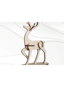 Intra απο ξύλο plywood  Χρώμα wenge 3mm-4mm πάχος - Μοτίβο κοπής με λέιζερ ελαφιών. Σχεδιασμός Laser Δίασταση 143x100 cm INTRAFABR-96516773