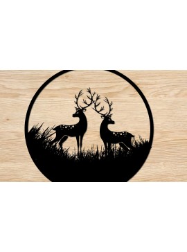 Intra απο ξύλο plywood  Χρώμα wenge 3mm-4mm πάχος - Deer Merry Christmas Big Wall Art Δίασταση 40x50 cm INTRAFABR-94677149