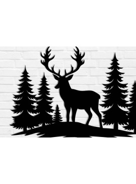 Intra απο ξύλο plywood  Χρώμα wenge 3mm-4mm πάχος - Deer Metal Sign , Αρχεία Dxf Δίασταση 30x40 cm INTRAFABR-123766790