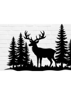 Intra απο ξύλο plywood  Χρώμα wenge 3mm-4mm πάχος - Deer Metal Sign , Αρχεία Dxf Δίασταση 30x40 cm INTRAFABR-123766503