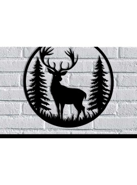 Intra απο ξύλο plywood  Χρώμα wenge 3mm-4mm πάχος - Deer Metal Art Wall Art Δίασταση 40x50 cm INTRAFABR-123376710