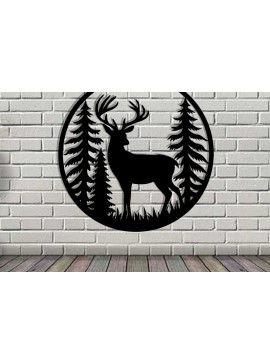 Intra απο ξύλο plywood  Χρώμα wenge 3mm-4mm πάχος - Deer Metal Art Wall Art Δίασταση 40x50 cm INTRAFABR-91443514