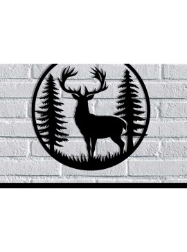 Intra απο ξύλο plywood  Χρώμα wenge 3mm-4mm πάχος - κοπής με λέιζερ ού τοίχου Deer Δίασταση 40x50 cm INTRAFABR-91443677