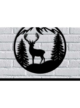 Intra απο ξύλο plywood  Χρώμα wenge 3mm-4mm πάχος - κοπής με λέιζερ ού τοίχου Deer Δίασταση 40x50 cm INTRAFABR-91442586