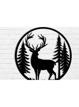 Intra απο ξύλο plywood  Χρώμα wenge 3mm-4mm πάχος - με λέιζερ ού τοίχου Deer Δίασταση 40x50 cm INTRAFABR-91443280