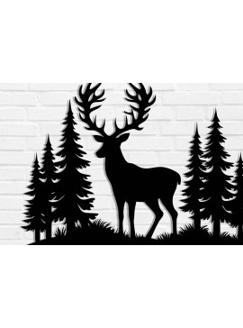 Intra απο ξύλο plywood  Χρώμα wenge 3mm-4mm πάχος - με λέιζερ ού τοίχου Deer Δίασταση 30x40 cm INTRAFABR-112519544