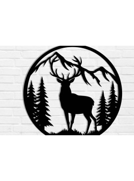 Intra απο ξύλο plywood  Χρώμα wenge 3mm-4mm πάχος - με λέιζερ ού τοίχου Deer Δίασταση 40x50 cm INTRAFABR-112519574