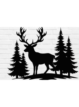 Intra απο ξύλο plywood  Χρώμα wenge 3mm-4mm πάχος - Deer Metal Wall Art Δίασταση 30x40 cm INTRAFABR-114077877