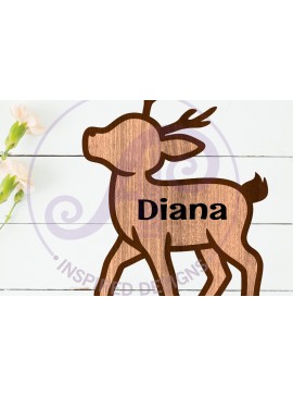 Intra απο ξύλο plywood  Χρώμα wenge 3mm-4mm πάχος - Ελάφια περίγραμμα δύο επιπέδων όνομα επιτοίχιο σημάδι Δίασταση 30x20 cm INTRAFABR-122673049