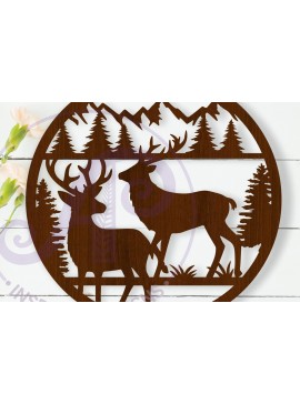 Intra απο ξύλο plywood  Χρώμα wenge 3mm-4mm πάχος - Πινακίδα Deer Wall Art, Δίασταση 40x50 cm INTRAFABR-99745151