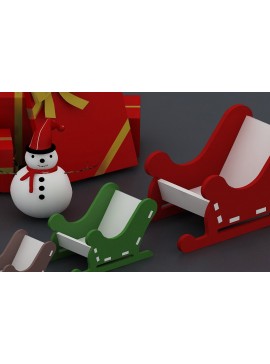 Intra απο ξύλο plywood  Χρώμα wenge 3mm-4mm πάχος - Ελάφι με χριστουγεννιάτικο ντεκόρ με έλκηθρο Δίασταση 30x20 cm INTRAFABR-88204626