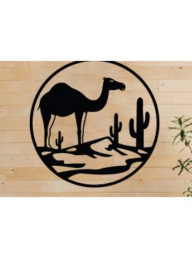 Intra απο ξύλο plywood  Χρώμα wenge 3mm-4mm πάχος - Desert Camel Scene τέχνη τοίχου, λέιζερ Δίασταση 40x50 cm INTRAFABR-114061026