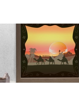 Σετ των 2 Intra απο ξύλο plywood  Χρώμα wenge 3mm-4mm πάχος - Πρότυπο κουτιού σκιάς της ερήμου Δίασταση 5x8 cm INTRAFABR-120840337