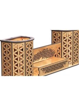 Σετ των 2 Intra απο ξύλο plywood  Χρώμα wenge 3mm-4mm πάχος - Οργανωτής γραφείου Δίασταση 20x20 cm INTRAFABR-97783188