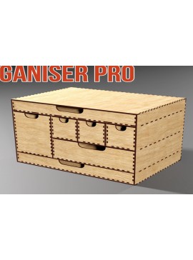 Intra απο ξύλο plywood  Χρώμα wenge 3mm-4mm πάχος - Desk Organizer 7 Κουτιά αποθήκευσης συρταριών Δίασταση 48x1 cm INTRAFABR-97783237