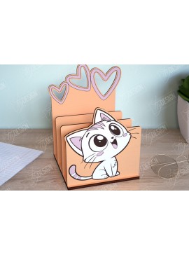 Intra απο ξύλο plywood  Χρώμα wenge 3mm-4mm πάχος - Οργανωτής γραφείου | Γάτα | CNC Δίασταση 30x20 cm INTRAFABR-97783094