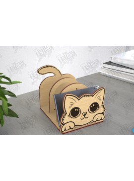 Intra απο ξύλο plywood  Χρώμα wenge 3mm-4mm πάχος - Οργανωτής γραφείου | Σχήμα γάτας | Διοργανωτής Δίασταση 30x20 cm INTRAFABR-97782329