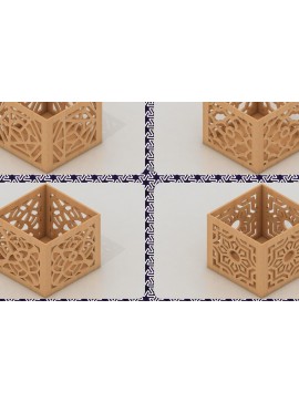 Σετ των 2 Intra απο ξύλο plywood  Χρώμα wenge 3mm-4mm πάχος - Desk Organizer / διακοσμητικού κουτιού Δίασταση 20x20 cm INTRAFABR-48377638