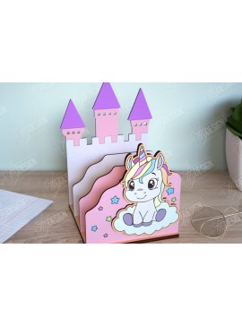 Intra απο ξύλο plywood  Χρώμα wenge 3mm-4mm πάχος - Οργανωτής γραφείου | Μονόκερος | CNC Δίασταση 30x20 cm INTRAFABR-95780659