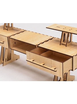 Intra απο ξύλο plywood  Χρώμα wenge 3mm-4mm πάχος - Ράφι γραφείου με λέιζερ κομμένα αρχεία ράφι βιβλίου Δίασταση 30x20 cm INTRAFABR-96130721