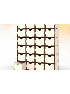 Intra απο ξύλο plywood  Χρώμα wenge 3mm-4mm πάχος - Desktop Organizer 24 Drawers Laser Δίασταση 30x20 cm INTRAFABR-95780941