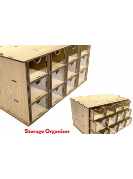 Intra απο ξύλο plywood  Χρώμα wenge 3mm-4mm πάχος - Desktop Organizer , Hobby Storage Box Δίασταση 15x30 cm INTRAFABR-123507693