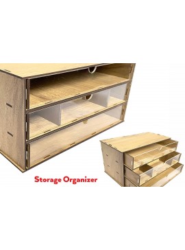 Intra απο ξύλο plywood  Χρώμα wenge 3mm-4mm πάχος - Desktop Organizer , Hobby Storage Box Δίασταση 15x30 cm INTRAFABR-123627201