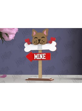 Σετ των 2 Intra απο ξύλο plywood  Χρώμα wenge 3mm-4mm πάχος - Επιτραπέζιο Πινακίδα κατεύθυνσης Αγίου Βαλεντίνου|CNC Δίασταση 20x20 cm INTRAFABR-111648142