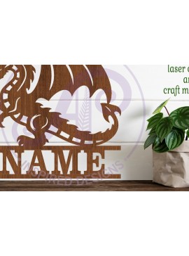 Intra απο ξύλο plywood  Χρώμα wenge 3mm-4mm πάχος - Λεπτομερής πινακίδα ονόματος Dragon Δίασταση 30x20 cm INTRAFABR-21553594