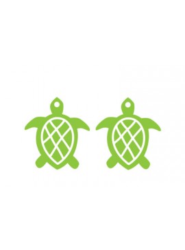 Σετ των 3 Intra απο ξύλο plywood  Χρώμα wenge 3mm-4mm πάχος - Λεπτομερής θαλάσσια χελώνα για σκουλαρίκια κομμένα με λέιζερ Δίασταση 3x3 cm INTRAFABR-110668627