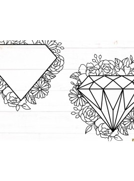 Intra απο ξύλο plywood  Χρώμα wenge 3mm-4mm πάχος - Diamond Floral Frame Δίασταση 20x25 cm INTRAFABR-85984181