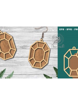 Σετ των 3 Intra απο ξύλο plywood  Χρώμα wenge 3mm-4mm πάχος - Διαμαντένια σκουλαρίκια κοπής με λέιζερ 1 Δίασταση 3x3 cm INTRAFABR-110258759