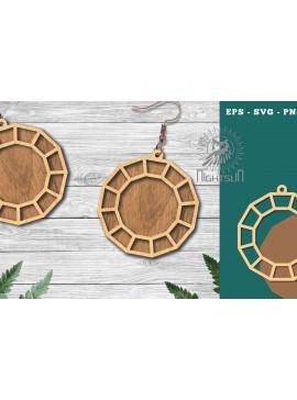 Σετ των 3 Intra απο ξύλο plywood  Χρώμα wenge 3mm-4mm πάχος - Διαμαντένια σκουλαρίκια κοπής με λέιζερ 2 Δίασταση 3x3 cm INTRAFABR-110258780