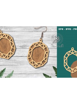 Σετ των 3 Intra απο ξύλο plywood  Χρώμα wenge 3mm-4mm πάχος - Διαμαντένια σκουλαρίκια κοπής με λέιζερ 9 Δίασταση 3x3 cm INTRAFABR-110258728