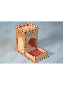 Σετ των 2 Intra απο ξύλο plywood  Χρώμα wenge 3mm-4mm πάχος - Πύργος Ζαριών | Επιτραπέζιο παιχνίδι | Παιχνίδι με ζάρια |DND Δίασταση 15x15 cm INTRAFABR-75533586