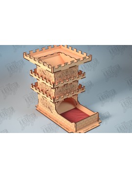 Σετ των 2 Intra απο ξύλο plywood  Χρώμα wenge 3mm-4mm πάχος - Πύργος Ζαριών | Επιτραπέζιο παιχνίδι | Παιχνίδι με ζάρια |DND Δίασταση 15x15 cm INTRAFABR-75533822