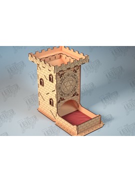 Σετ των 2 Intra απο ξύλο plywood  Χρώμα wenge 3mm-4mm πάχος - Πύργος Ζαριών | Επιτραπέζιο παιχνίδι | Παιχνίδι με ζάρια |DND Δίασταση 15x15 cm INTRAFABR-27530330