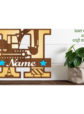 Intra απο ξύλο plywood  Χρώμα wenge 3mm-4mm πάχος - Digger Capital Monogram Letter H Δίασταση 30x20 cm INTRAFABR-118348253