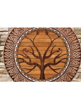 Σετ των 2 Intra απο ξύλο plywood  Χρώμα wenge 3mm-4mm πάχος - Digital Multilayer Craft Tree Δίασταση 20x20 cm INTRAFABR-109736866