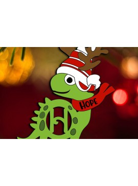 Σετ των 2 Intra απο ξύλο plywood  Χρώμα wenge 3mm-4mm πάχος - Dino Letter H Χριστουγεννιάτικο στολίδι διακοπές Δίασταση 6x6 cm INTRAFABR-85703989