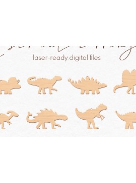 Σετ των 3 Intra απο ξύλο plywood  Χρώμα wenge 3mm-4mm πάχος - Πακέτο με σκουλαρίκια δεινοσαύρων | Δίασταση 3x3 cm INTRAFABR-68976139